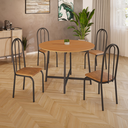 Ver imagem 4 de Conjunto Sala de Jantar 90cm Ilhabela 4 Cad Preto C/ Jambo