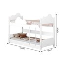 Ver imagem 4 de Beliche Solteiro Montessoriana Nuvem Erika Com Colchões Branca Incluso Luminária Led - Branco