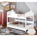 Ver imagem 6 de Beliche Solteiro Montessoriana Nuvem Erika Com Colchões Branca Incluso Luminária Led - Branco