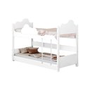 Ver imagem 1 de Beliche Solteiro Montessoriana Nuvem Erika Com Colchões Branca Incluso Luminária Led - Branco