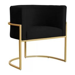 Poltrona Decorativa Luna Preto/dourado - 1