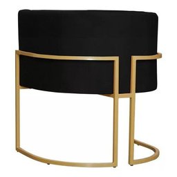 Poltrona Decorativa Luna Preto/dourado - 2