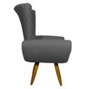 Ver imagem 3 de POLTRONA DECORATIVA PARA SALA EMILIA SUEDE CINZA PÉ CASTANHO – CLIQUE E DECORE