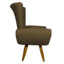 Ver imagem 3 de POLTRONA DECORATIVA PARA SALA EMILIA SUEDE MARROM PÉ CASTANHO – CLIQUE E DECORE