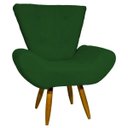 Ver imagem 1 de POLTRONA DECORATIVA PARA SALA EMILIA SUEDE VERDE PÉ CASTANHO – CLIQUE E DECORE