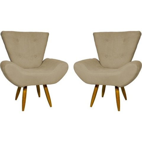 Kit 2 Poltronas Decorativas para Sala Emilia Suede - Clique e Decore