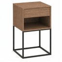 Ver imagem 4 de Mesa de Cabeceira com Gaveta Estilo Industrial Nicho MDF Base em Aço Metalon Freijó/Preto Lh Móveis