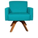 Ver imagem 1 de Poltrona Decorativa para Sala Hope Base Giratória Clique e Decore Suede