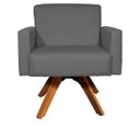 Ver imagem 1 de Poltrona Decorativa para Sala Hope Base Giratória Clique e Decore Suede