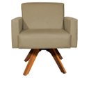 Ver imagem 1 de Poltrona Decorativa para Sala Hope Base Giratória Clique e Decore Suede
