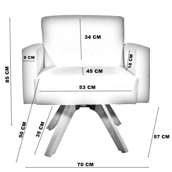 KIT 2 POLTRONAS DECORATIVAS PARA SALA HOPE BASE GIRATÓRIA SUEDE AZUL MARINHO PÉ CASTANHO - CLIQUE E  - 3