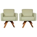 Ver imagem 1 de Kit 2 Poltronas Decorativas para Sala Hope Base Giratória Suede - Clique e Decor