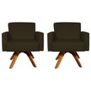 Ver imagem 1 de Kit 2 Poltronas Decorativas para Sala Hope Base Giratória Suede - Clique e Decor