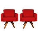 Ver imagem 1 de Kit 2 Poltronas Decorativas para Sala Hope Base Giratória Suede - Clique e Decor