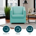 Ver imagem 6 de Poltrona Decorativa Mila Confortável para Sala Recepção Manicure Pés Cromado - Clique e Decore