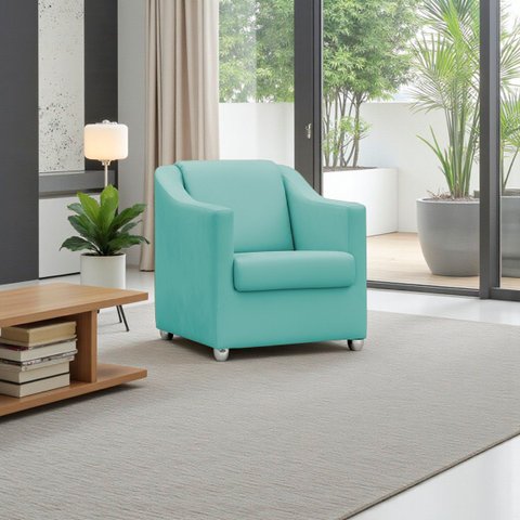 Poltrona Decorativa Mila Confortável para Sala Recepção Manicure Pés Cromado - Clique e Decore