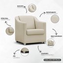 Ver mais imagens de Poltrona Decorativa Mila Confortável para Sala Recepção Manicure Pés Cromado - Clique e Decore