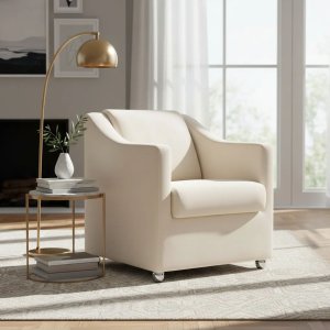 Poltrona Decorativa Mila Confortável para Sala Recepção Manicure Pés Cromado - Clique e Decore