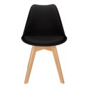Ver imagem 4 de Kit C/6 Cadeiras Leda – Charles Eames, Saarinen Wood com Almofada Preta