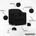 Ver mais imagens de Poltrona Decorativa Mila Confortável para Sala Recepção Manicure Pés Cromado - Clique e Decore