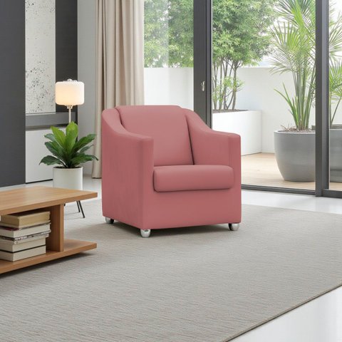 Poltrona Decorativa Mila Confortável para Sala Recepção Manicure Pés Cromado - Clique e Decore
