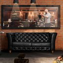 Ver imagem 1 de Sofá Para Barbearia Chesterfield 2 Lugares Preto Shop JM