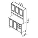 Ver imagem 3 de Armário de Cozinha 6 Portas 2 Gavetas Regina Itatiaia