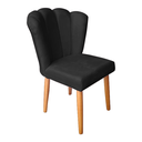 Ver imagem 2 de Cadeira Poltrona Sala de Jantar Penteadeira Reforçada Decorativa Pétala Suede Preto