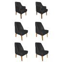 Ver imagem 1 de Kit 4 Cadeiras Paris + 2 Paris Retro Suede Preto Dominic Decor