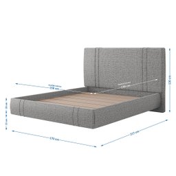 Cama Flutuante Star Queen em Linho Sky Box Cinza - 5