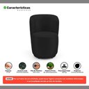 Ver imagem 3 de Poltrona Decorativa com Puff Orgânico Molly Veludo Preto - Desk Design