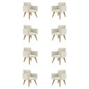 Ver imagem 1 de Kit 8 Poltronas Decorativas - Cadeira Escritório Recepção Cor:Bege