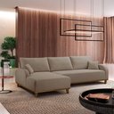 Ver imagem 1 de Sofá Albano Veludo 250 Chaise Lado Esquerdo Meu Sofá Online B002 Veludo Capuccino