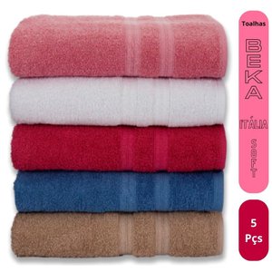 Kit Hotel 5 Toalhas Super Grossa e Felpuda 80x150cm Sortidos Beka