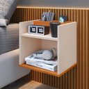 Ver imagem 3 de Mesa de Cabeceira Madri Suspensa para Quarto - Off White com Cinamomo