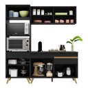 Ver imagem 6 de Armário de Cozinha Compacta 182cm Veneza Multimóveis V3695 Preto/Dourado