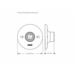 Luminária de Teto Plafon Taschibra Porcelana 1x E27 - Branco - 2