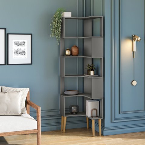 Estante Multiuso de Canto Berlim 6 Prateleiras Rv Móveis