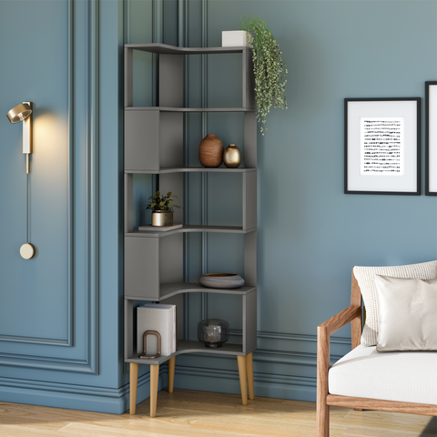 Estante Multiuso de Canto Berlim 6 Prateleiras Rv Móveis