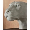 Ver imagem 2 de Escultura Decorativa Cabeça Pantera em Poliresina Cinza 25cm 18390 Mart
