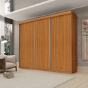 Ver imagem 1 de Guarda Roupa Casal Luxo Florença 100% MDF c/ 3 Portas de Correr 5 Gavetas -Trilhos em Alumínio - Lua