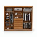 Ver imagem 2 de Guarda Roupa Casal Luxo Florença 100% MDF c/ 3 Portas de Correr 5 Gavetas -Trilhos em Alumínio - Lua