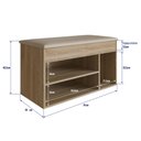 Ver imagem 5 de Banco Sapateira Baú SP080 Madeira Oak - Completa Móveis