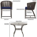 Ver imagem 2 de Mesa com 6 Cadeiras de Jantar Roma 120cm e Noronha em Alumínio Marrom Corda Náutica Estofado 10 Tram
