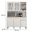 Ver imagem 3 de Cozinha Compacta Rubi 5 Portas 1 Gaveta Branco com Cinamomo Valdemoveis