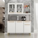 Ver imagem 2 de Cozinha Compacta Rubi 5 Portas 1 Gaveta Branco com Cinamomo Valdemoveis