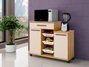 Ver imagem 3 de Fruteira Teresina Arte Móveis 2 Portas 1 Gaveta 3 Cestos Cinamomo/off White