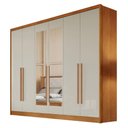 Ver imagem 1 de Guarda Roupa Casal New Messina 6 Portas 8 Gavetas com Espelho Cinamomo Fendi - Novo Horizonte