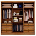 Ver imagem 3 de Guarda Roupa Casal New Messina 6 Portas 8 Gavetas com Espelho Cinamomo Fendi - Novo Horizonte