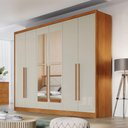 Ver imagem 4 de Guarda Roupa Casal New Messina 6 Portas 8 Gavetas com Espelho Cinamomo Fendi - Novo Horizonte